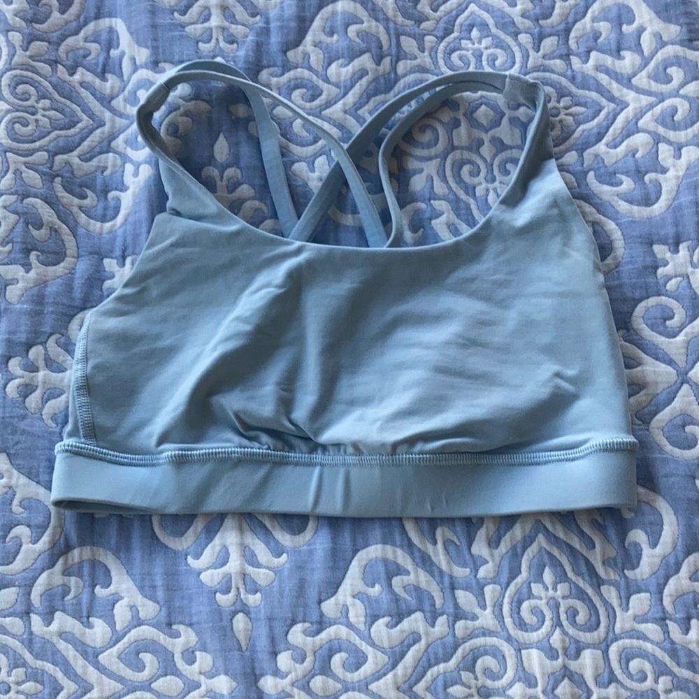 Lululemon sports bra. Baby blue. no rips or holes.